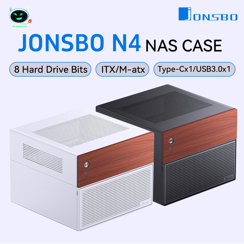 JONSBO N4 Zwart NAS-chassis - M-ATX - SFX - 6x 3.5" HDD - 2x 2.5" HDD - 120mm Fan
