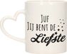 Bellatio Decorations Mok met hartjesoor - Zwart - Keramiek - 296 ml