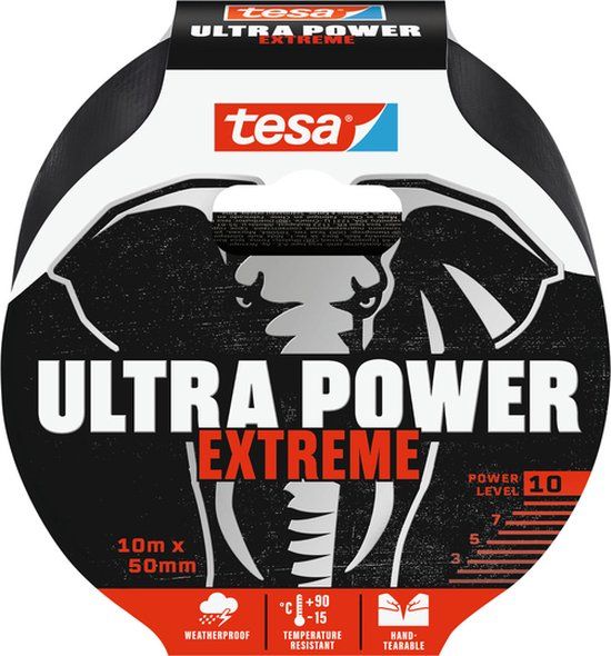 tesa Ultra Power Extreme repair tape - 10mx50mm - zwart