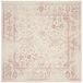 Safavieh Adirondack Collection antiek laagpolig tapijt voor woonkamer, eetkamer, slaapkamer, ivoorkleurig en roze, 120 x 120 cm