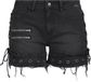 Rock Rebel by EMP Zwarte Korte Broek met Veters aan de Zijkant - Dames - Maat 28