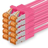 1aTTack.de 10 Gb/s LAN-patchkabel 10x 0,5m RJ45 netwerkkabel CAT7 - magenta