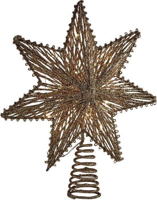 LOBERON Kerstboompiek met leds Amarosas goudkleurig
