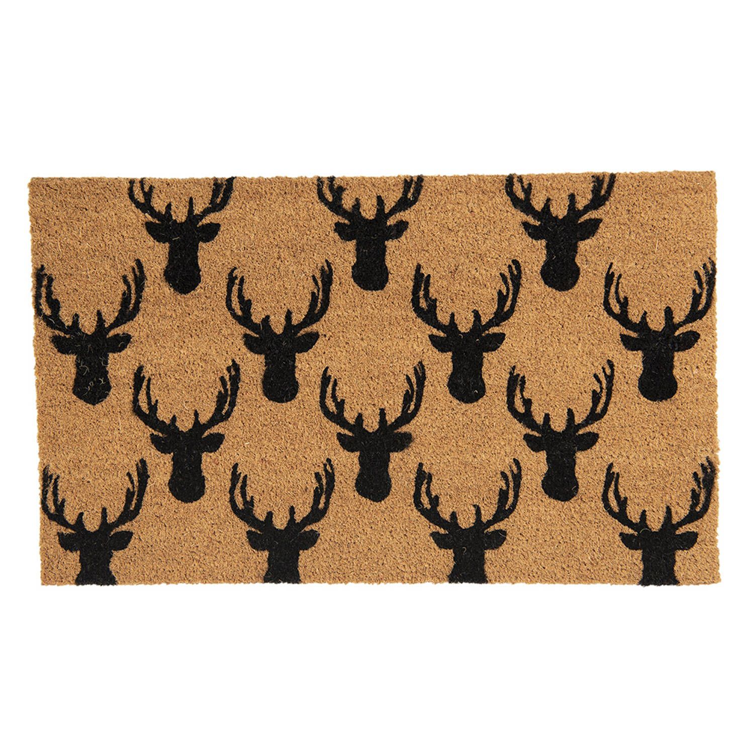 Clayre & Eef Deurmat Binnen 75x45x1 cm Bruin Kokosvezel / Rubber