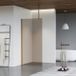 Fortifura Galeria inloopdouche - 90x200cm - rookglas - plafondarm - PVD - geborsteld koper