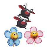 Petra's Knutsel-News viltknutselset bloemen en lieveheersbeestjes set voor 4 figuren incl. viltnaald, kleurrijk, 6 cm