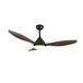 wonderlamp Cavil CCT 3000-4000-6000 K Led-plafondventilator, zwart, met vleugels van licht hout, 20 W