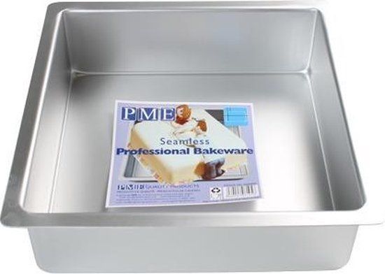 PME Deep Square Baking Pan - 25 x 25 x 7.5cm - Aluminum - Silver