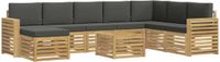 vidaXL Bank set 9-delig Wit en Antracietkleurig Polyester