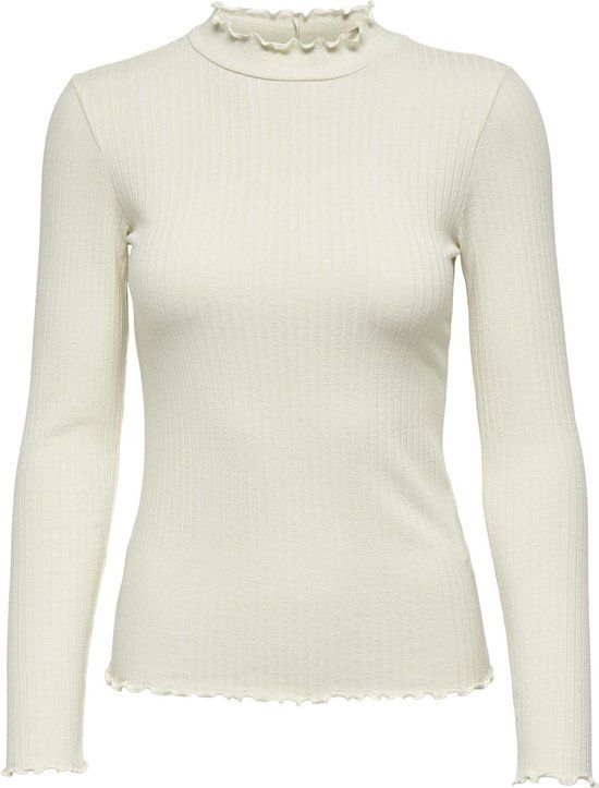 JDY JDYFRANSISKA LIFE L/S HI-NCK TOP JR NOOS Dames Top - Whitecap Gray - Maat M