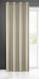 Eurofirany Rita Effen gordijn met 8 ogen, modern, voor slaapkamer, woonkamer, kinderkamer, 1 stuk, polyester, cappuccino, 140 x 250 cm