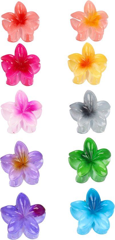 Haarspeld Klemmen Set - Kleine Lelie Bloem - 10 Stuks - Diverse Kleuren