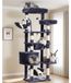 Poteau griffoir - Arbre à chat - 2 plateformes - 2 hamacs - Avec poteaux en sisal et balles de jeu