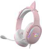 Subsonic Spectra LED Gaming Headset – roze stereo headset met RGB‑verlichting & microfoon – voor PS5, Xbox, Switch & PC