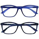 Leesbril The Reading Glasses Leesbril, glanzend blauw & schildpadschip, set met 2 grote heren, scharnieren, RR51-33T +1,00