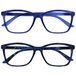 Leesbril The Reading Glasses Leesbril, glanzend blauw & schildpadschip, set met 2 grote heren, scharnieren, RR51-33T +1,00
