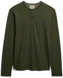 Superdry - Slub Jersey Henley Top met Lange Mouwen - Heren - Tops