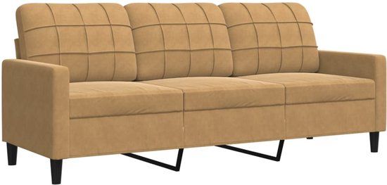 vidaXL Driezitsbank 180 cm fluweel bruin