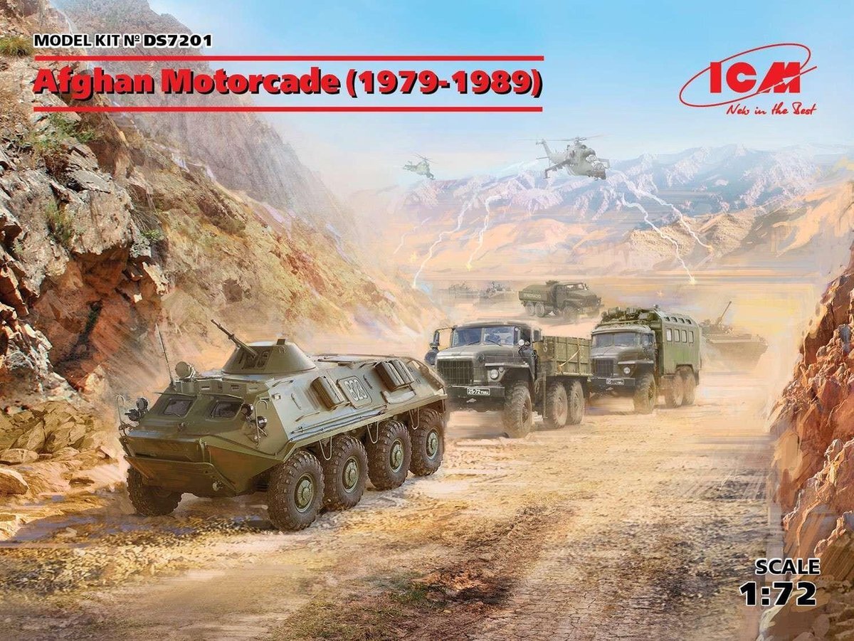 ICM DS7201 Afghan Motorcade (1979-1989)(URAL-375D, URAL-375A, ATZ-5-375,BTR60PB Modelbouwset, grijs