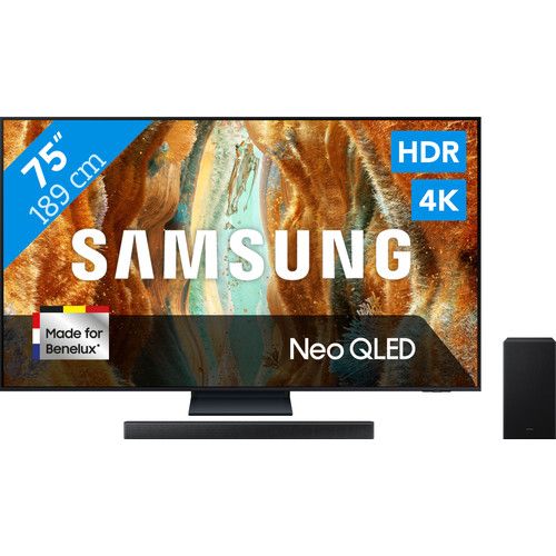 Samsung 75" Neo QLED QN73F 4K TV (2025) with HW-B750F Soundbar (2025)