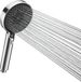 Pommeau de douche, économe en eau, douchette à main avec 3 types de jets, pommeau de douche pluie, pommeau de douche à pression accrue avec buses en silicone avec fonction anti-calcaire, douchette à main ronde (diamètre 120).
