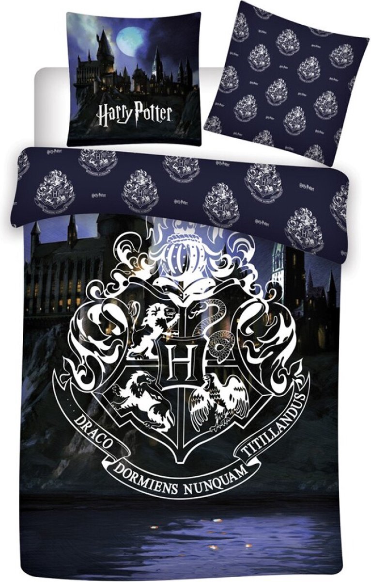- Harry Potter Dekbedovertrek Logo - Eenpersoons - 140 x 200 cm - Polyester