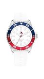 Tommy Hilfiger Kwartshorloge met drie wijzers voor jongeren met armband van roestvrij staal of siliconen, Wit, Riem