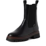 Tamaris Dames Chelseaboot 1-25474-47 003 Zwart Leer Maat 39