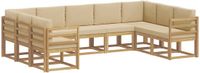 vidaXL - Buiten - bank - set - 9 - st - Wit - en - Beige