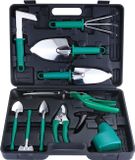 Merkloos / Sans marque 10-Delige Tuingereedschap Set – RVS Tuin Tools met Snoeischaar, Hark en Gieter – Compleet Tuin Handgereedschap met Opbergkoffer
