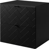 Meuble de salle de bain, noir avec poignées noires / avec plateau, largeur 60 cm