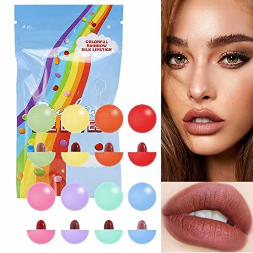 Xiaocao Mini Candy Lipgloss | 8 stks/set Rainbow Candy Style Mini Lip Voller Gloss - Kleine matte lippenstiftsets, minipil lippenbalsem met 8 kleuren voor dames en meisjes