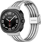 Strap-it Luxe roestvrij stalen band - zilver/zwart
