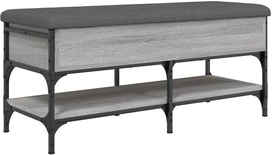 vidaXL Schoenenbank 102x42x45 cm bewerkt hout grijs sonoma eikenkleur