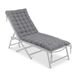 Relaxdays Tuinbankkussen, Gewatteerd, 180x70 cm, Met Banden, Voor Buiten, Grijs