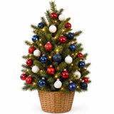 Kaemingk B.V. Boules de Noël en plastique - 42 pièces - Rouge, Blanc, Bleu - 3 cm