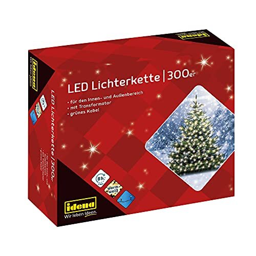 Idena 30441 Led-lichtsnoer met 300 leds, Warm wit, ca. 37,9 m