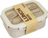 Merkloos Beige Kunststof Lunchbox met 2 vakken