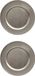 2x pièces assiettes de dîner/sous-assiettes argent brillant 33 cm