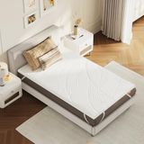 Sweetnight Topper 90 x 200 cm, matrastopper visco-elastische matrasoplegger gelschuim matrastopper 90 x 200 cm, geltraagschuim topper, met afneembare en wasbare overtrek, 5 cm hoogte, wit, H2