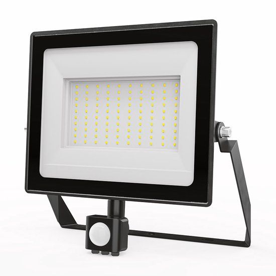 HOFTRONIC Stratos LED Schijnwerper met sensor - 100 Watt - 8700 Lumen - IP65 - 4000K - Zwart