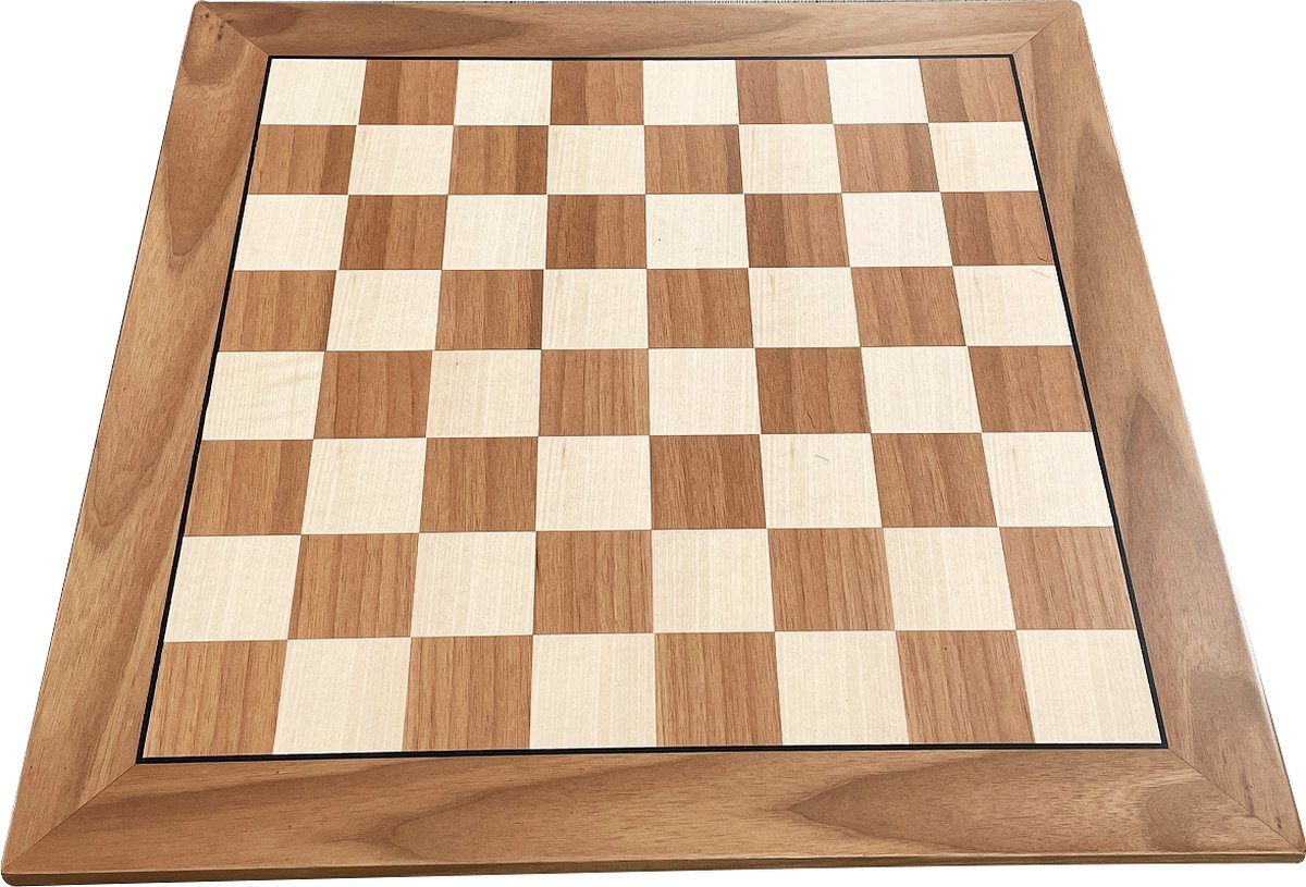 Helena Wood Art Handgemaakte houten schaakbord zonder schaakstukken - Hoge kwaliteit - Schaakspel - Schaakset - Schaken - Volwassenen - Chess