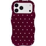 Selencia Vivid Wavy Backcover met MagSafe voor de Apple iPhone 17 Pro - Happy Dots Burgundy