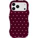 Selencia Vivid Wavy Backcover met MagSafe voor de Apple iPhone 17 Pro - Happy Dots Burgundy