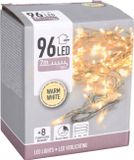 Merkloos Kerstverlichting - 700 cm - 96 leds - warm wit - batterij - timer - lichtsnoer