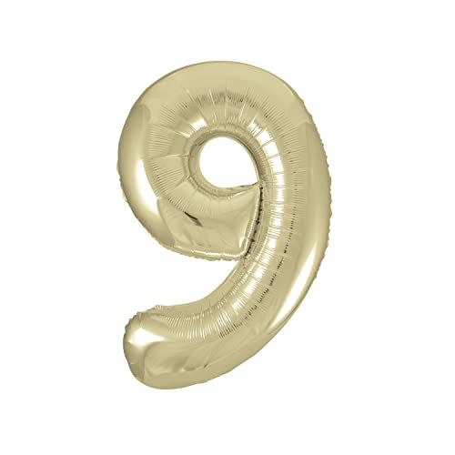Unique Giant Gold Foil Number 9 Balloon - 34 inch