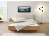 FICHTELBERG Lit avec table de nuit à gauche en bois de chêne 180x200x86 naturel huilé, tête de lit beige #151