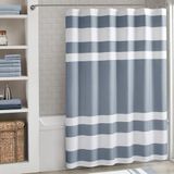 Madison Park Spa Waffle Douchegordijn Pieced Stof met 3M Scotchgard Moisture Management, premium spa-kwaliteit moderne douchegordijnen voor badkamer, hoogte 72 x 84, indigo blauw