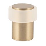 Deurstopper EVI beslag Deurstopper | 24 x 35 mm | Siliconen dempers | Gemaakt van messing | schroefdraad | incl. schroef + bevestigingspluggen | Mod. I-19124 x 35 (messing mat - rubber)