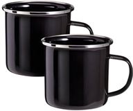 Redcliffs Drinkmokken - 2 stuks - Zwart - 350 ml - Emaille